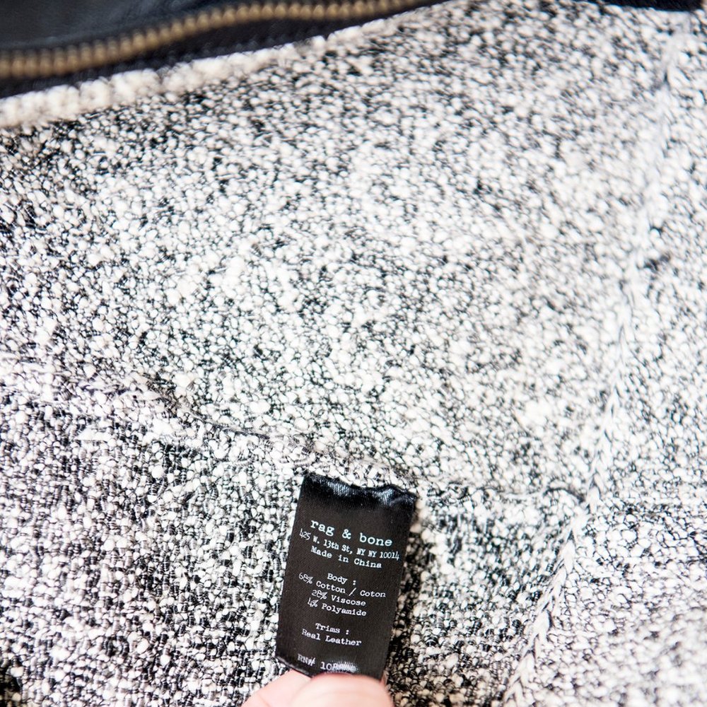 Rag & Bone Bouclé Knit Jacket Leather Trim XS - Picture 9 of 12